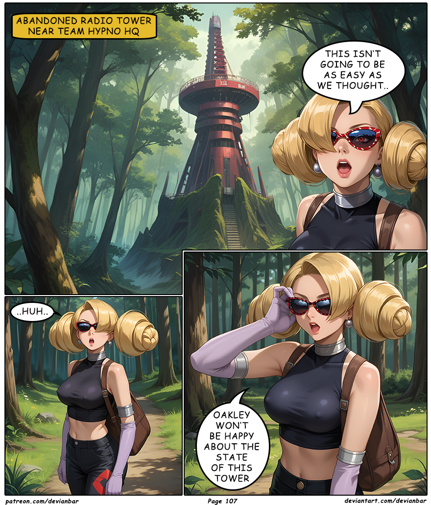 ai_art annie_(pokemon) blonde_hair devianbar dialogue glasses large_breasts nintendo pokemon team_hypno team_rocket text