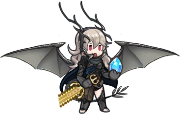 alternate_costume alternate_form anankos_(fire_emblem) barefoot cape chibi corrin_(fire_emblem) corruption crystal femsub fire_emblem fire_emblem_fates fire_emblem_heroes grey_hair horns long_hair maledom nintendo open_mouth peevthesheev possession red_eyes standing sword thighhighs thighs transformation weapon wings