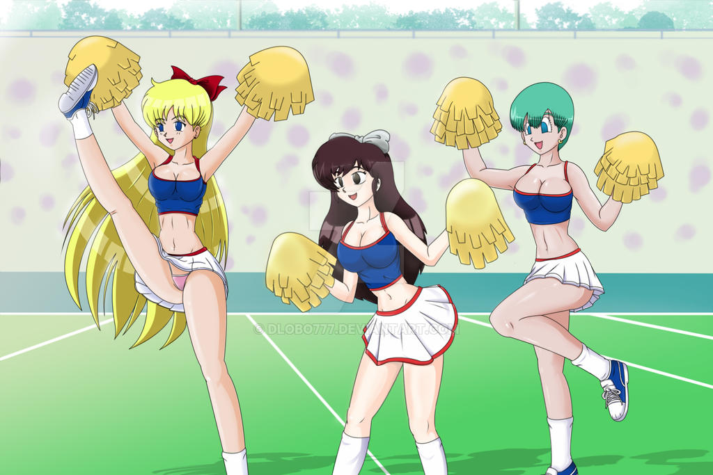 blonde_hair blue_hair brown_hair bulma_briefs cheerleader dlobo777 dragon_ball empty_eyes femsub happy_trance large_breasts long_hair ranma_1/2 sailor_moon_(series) sailor_venus short_hair ukyo_kuonji watermark