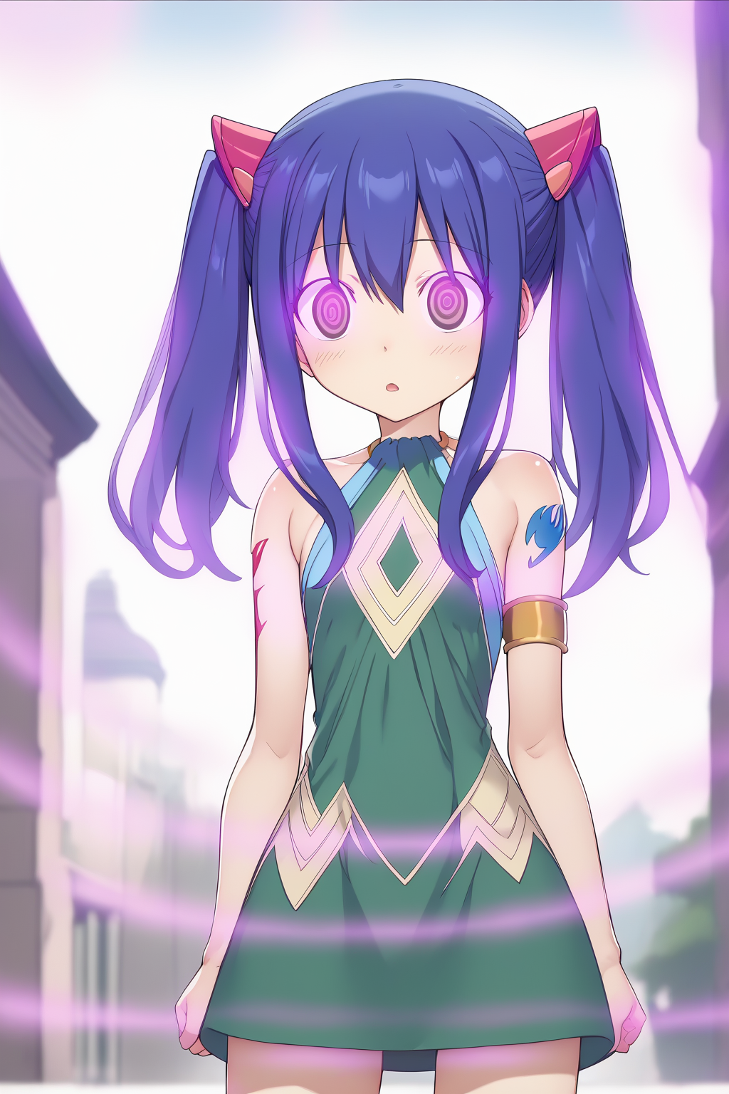 ai_art bare_shoulders blue_hair fairy_tail femsub loli long_hair spiral_eyes twintails wendy_marvell