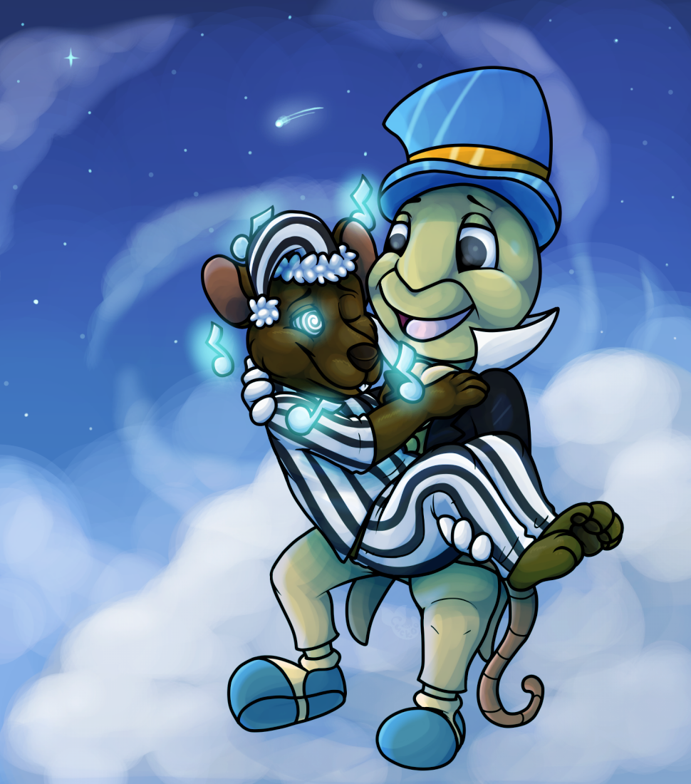 bug_boy carrow_brisby cuckoo disney furry happy_trance hypnotic_audio jiminy_cricket male_only maledom malesub mouse_boy non-human_feet original pajamas paws spiral_eyes symbol_in_eyes