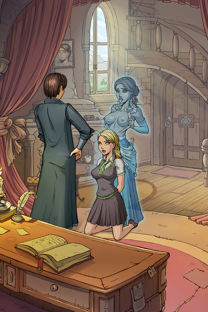 breasts daphne_greengrass femsub harry_potter_(series) helena_ravenclaw kneeling long_hair parody scerg siserg tagme white_hair