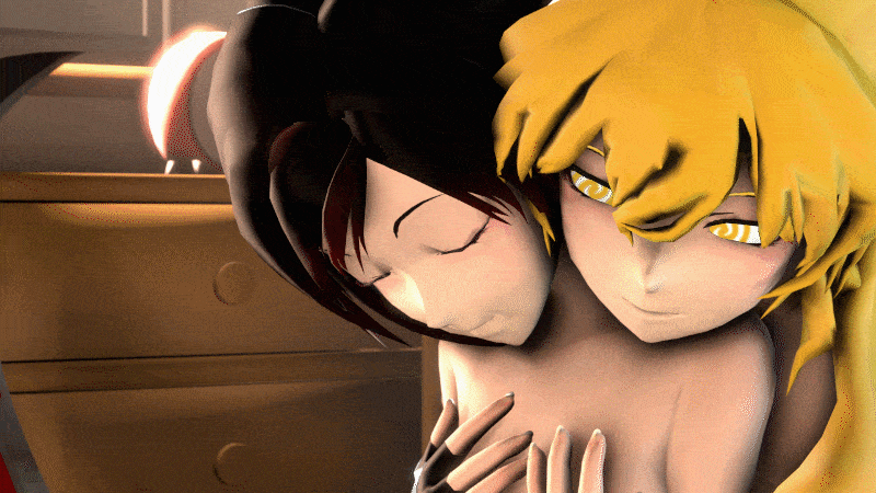 3d amateurthrowaway animated animated_gif before_and_after black_hair blonde_hair bottomless breasts cleavage dazed femsub happy_trance hypnotic_penis hypnotized_assistant large_breasts long_hair maledom multiple_doms nude open_mouth original penis ruby_rose rwby short_hair sisters smile source_filmmaker spiral_eyes symbol_in_eyes tongue tongue_out topless yang_xiao_long