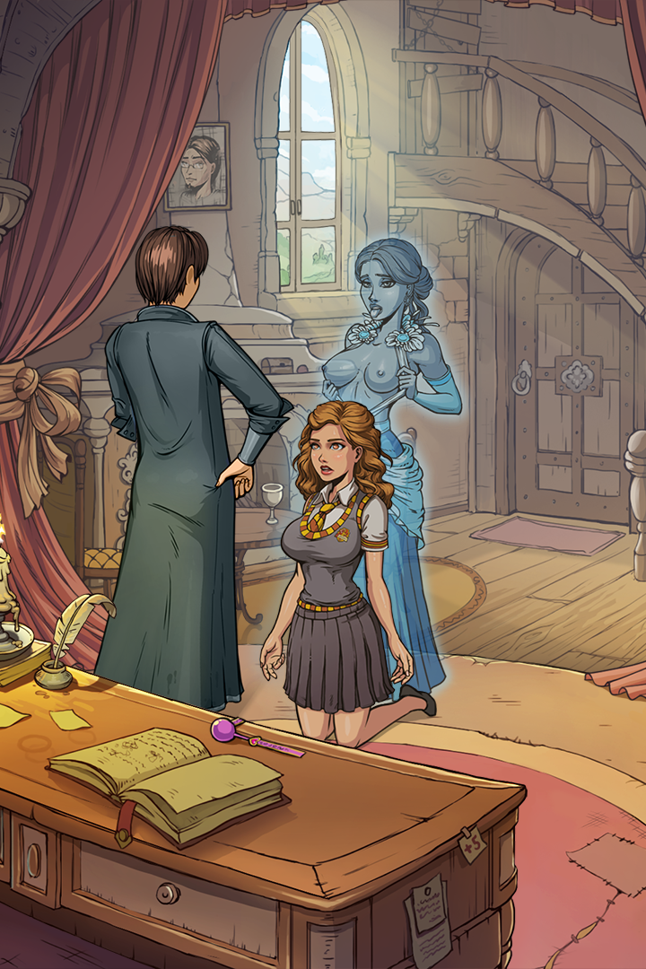 breasts femsub harry_potter_(series) helena_ravenclaw hermione_granger kneeling parody scerg siserg tagme