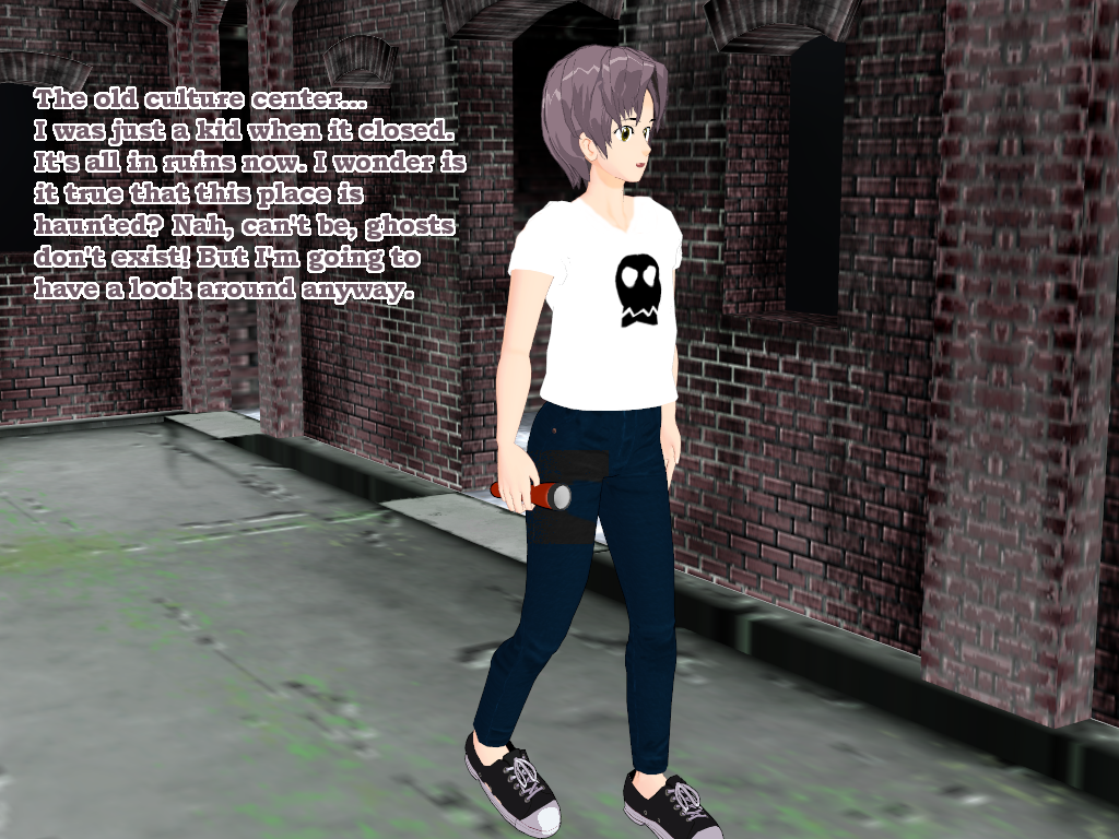 3d brown_hair flamekin flashlight jeans male_only shirt short_hair sneakers text