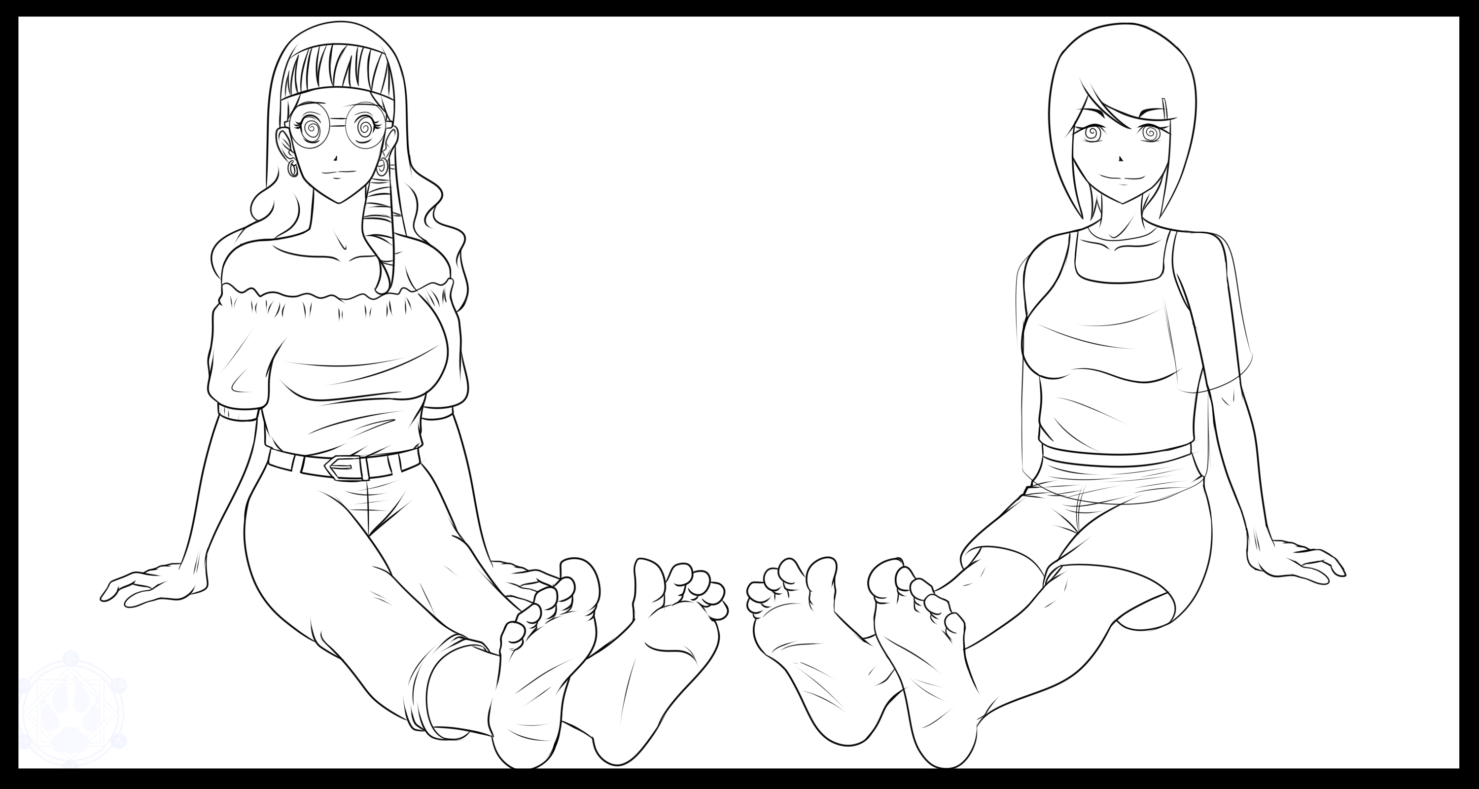 Hypnohub Barefoot Breasts Digimon Empty Eyes Feet Femsub Glasses Greyscale Kari Kamiya 1006