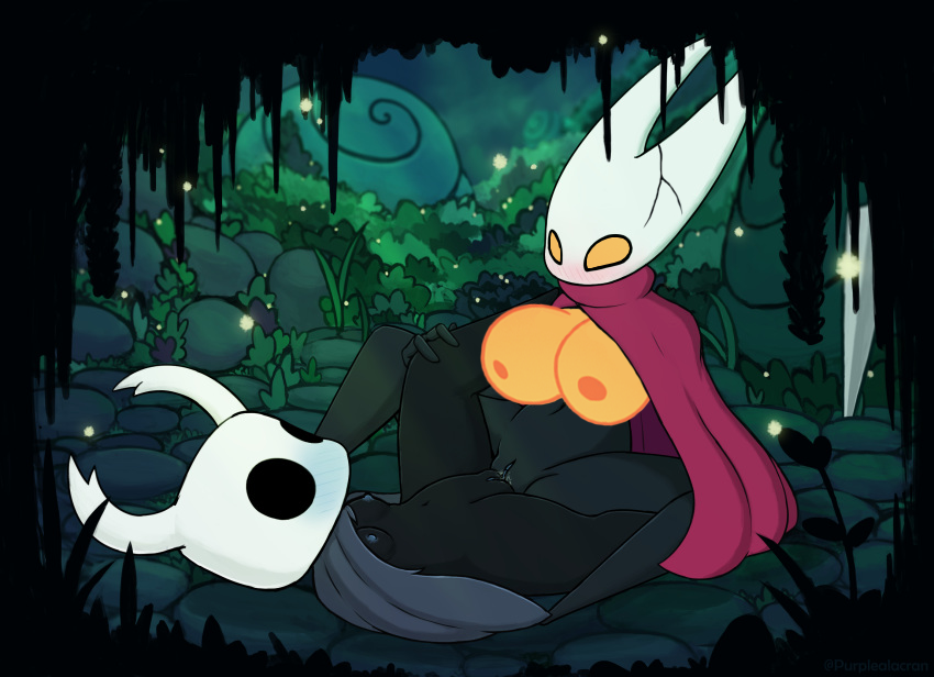 (manipper) glowing glowing_eyes happy_trance hollow_knight(series) hornet(h...