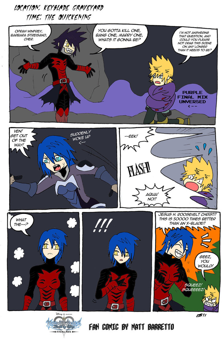 accidental_hypnosis alternate_costume aqua_(kingdom_hearts) comic corruption cosplay femsub fusion humor kingdom_hearts kingdom_hearts_birth_by_sleep maledom monjava possession square_enix text traditional vanitas ventus_(kingdom_hearts)