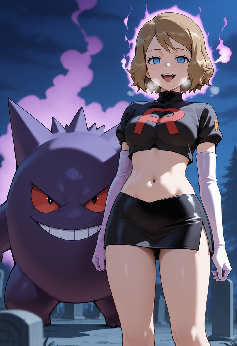 ai_art corruption gengar nintendo pokemon possession serena team_rocket