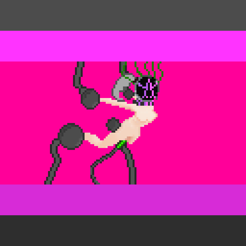 cables collar corruption dildo female_only femsub grey_hair helmet nude original pink_background pixel_art ponytail restrained simple_background solo spread_legs tech_control vaginal wires ylfyam