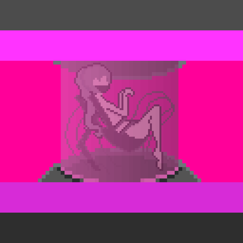 cables face_mask female_only femsub grey_hair nude original pink_background pixel_art ponytail simple_background sitting solo stasis_tank tech_control vaginal ylfyam