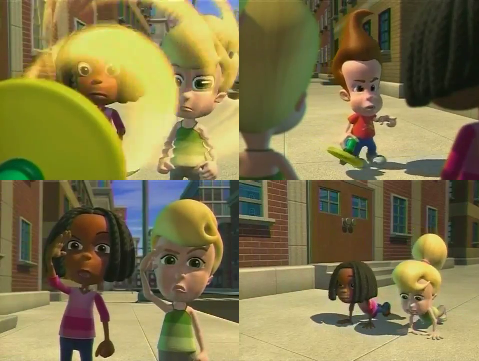 black_hair blonde_hair cindy_vortex comic dark_skin exercise femsub hypnotic_accessory jimmy_neutron jimmy_neutron_(series) libby_folfax maledom multiple_girls nickelodeon pants ponytail saluting screenshot shoes tech_control