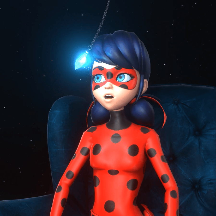 3d animated animated_gif blue_eyes bodysuit chair eye_roll eyelashes femsub marinette_dupain-cheng mask miraculous_ladybug open_mouth pendulum saiminsensei sleepy super_hero