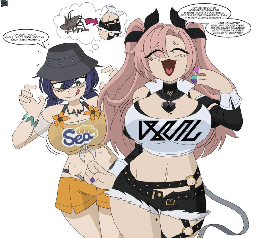 belle_(zenless_zone_zero) dez dez_a_sketch navel nicole_demara parasite zenless_zone_zero