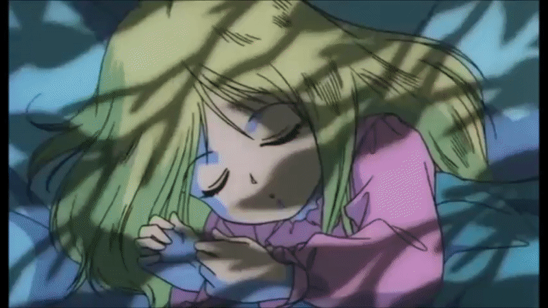 animated animated_gif bed blonde_hair brown_hair clock empty_eyes expressionless female_only long_hair multiple_girls open_mouth sailor_moon_(series) short_hair