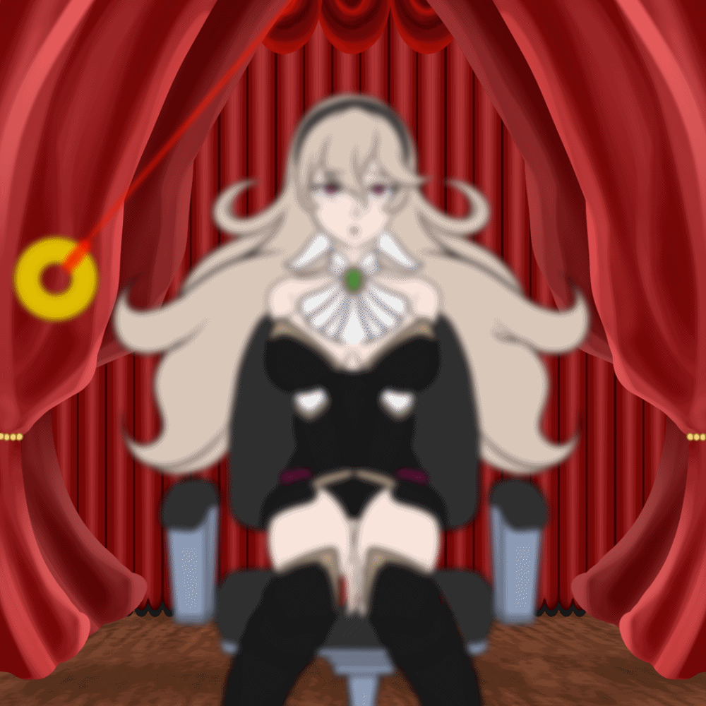 animated animated_gif armor bare_shoulders breasts chair clothed corrin_(fire_emblem) empty_eyes femsub fire_emblem fire_emblem_fates katsiika large_breasts nintendo pendulum red_eyes silver_hair sitting stage stage_hypnosis thighs very_long_hair