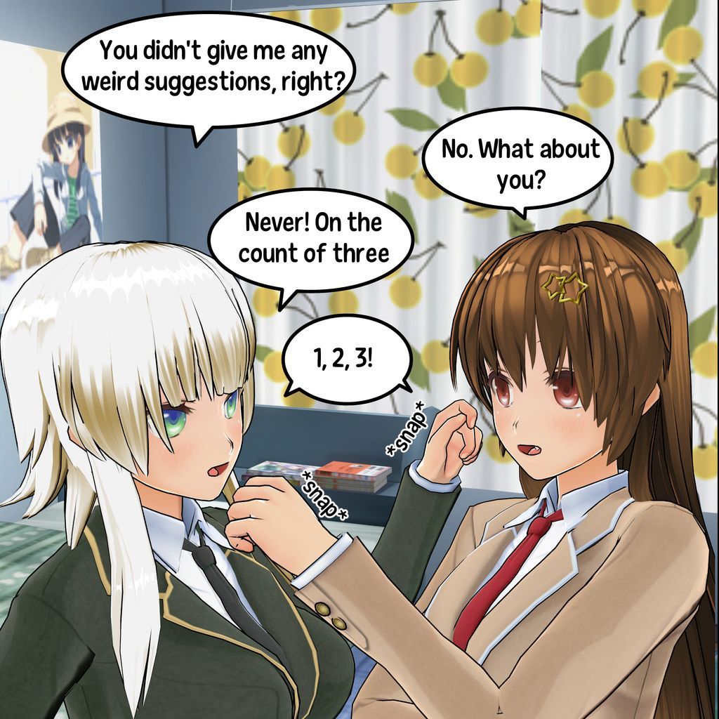 blonde_hair brown_hair female_only finger_snap randomnature tagme text trigger