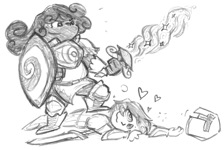 armor dazed femdom happy_trance knight malesub original ring_eyes shield sleepyboi32 smile sword weapon