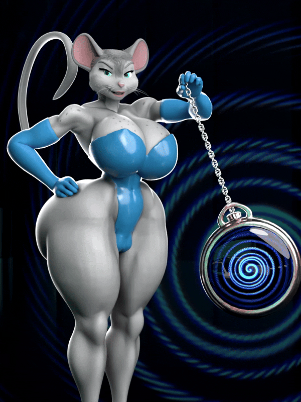 3d animal_ears animated animated_gif blue_eyes female_only femdom furry gloves hourglass_figure huge_breasts large_breasts leotard mesmer_mouse_(hypnopotamus) mouse_girl original pendulum pocket_watch pov_sub smile spiral_background tail thehypnopotamus thick_thighs
