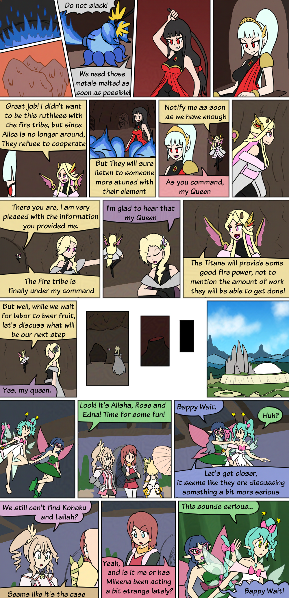 alisha_(tales_of_zestiria) androgynous_sub antenna_(biology) aura bandai_namco bappy_(hypnolandom) bare_shoulders black_hair blonde_hair blue_hair character_request closed_eyes clothed comic corruption dialogue dominatrix dress empty_eyes english_text evil_smile eye_color_change fairy femsub floating glasses green_hair happy_trance kohaku_hearts lailah_(tales_of_zestiria) liling_(bluenayru) looking_at_viewer mileena_weiss multiple_girls mythkaz original pink_eyes pream_(hypnolandom) queen red_eyes red_hair rose_(tales_of_zestiria) speech_bubble story tail tales_of_(series) tales_of_hearts tales_of_the_rays tales_of_zestiria text very_long_hair whip white_hair wings