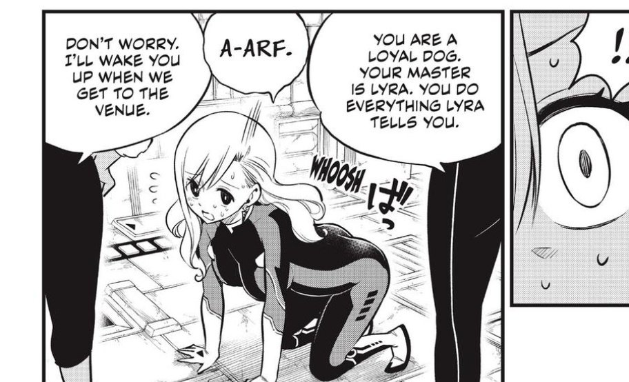 edens_zero femdom femsub long_hair maledom monochrome official_art pet_play rebecca_bluegarden screenshot tagme translated