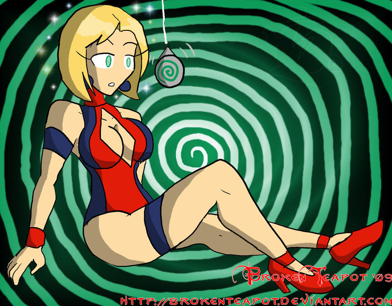 blonde_hair blue_mary breasts brokenteapot cleavage_cutout dazed expressionless fatal_fury female_only femsub green_eyes king_of_fighters large_breasts pendulum short_hair