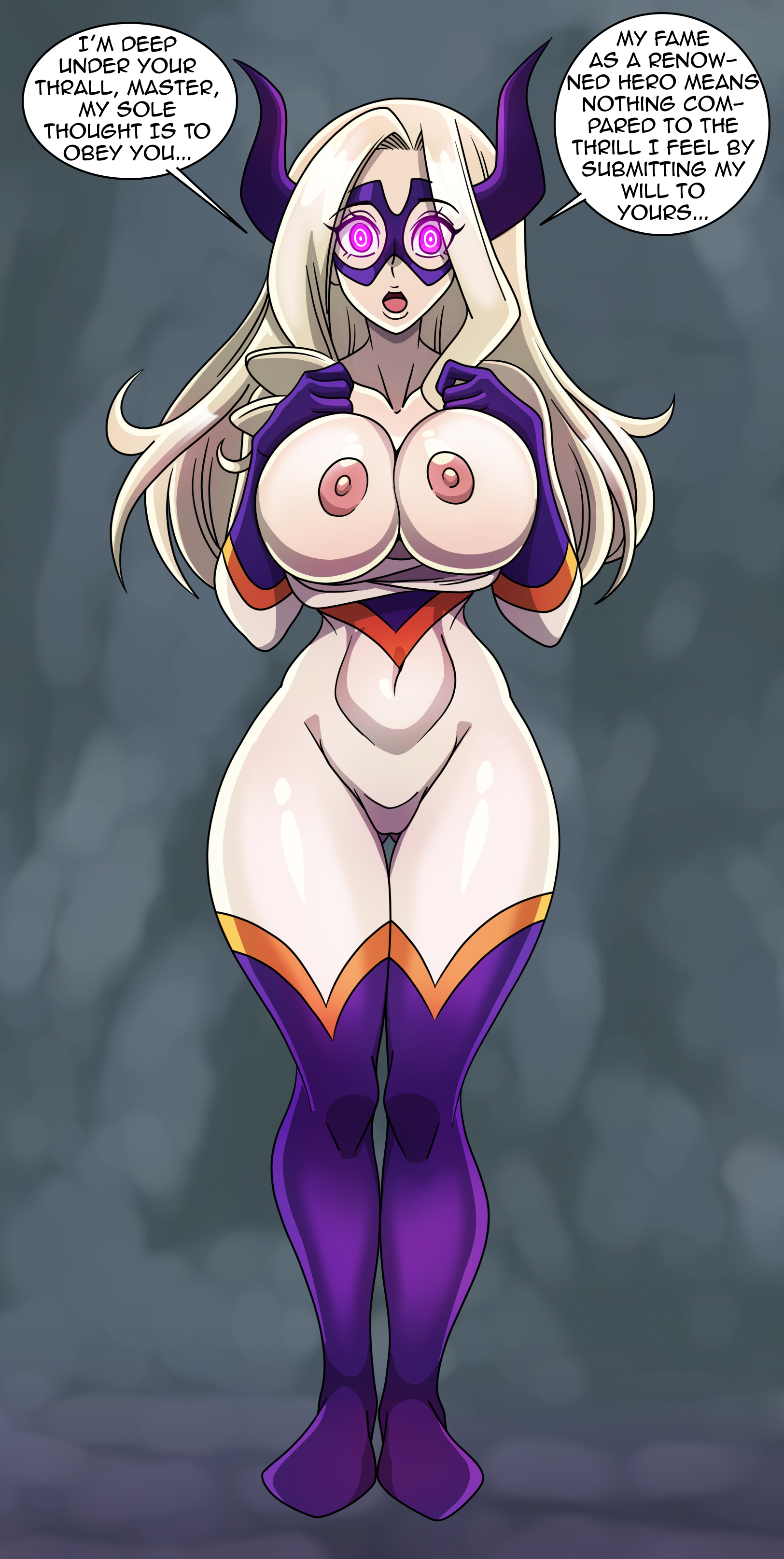 Rule 34 Dev - 3d before_and_after bottomless breasts brown_hair comic  dialogue femsub floating frog_girl glowing_eyes green_hair happy_trance  hypnolordx itsuka_kendo kneeling long_hair long_tongue mantra mass_hypnosis  mei_hatsume mitsuki_bakugo ...