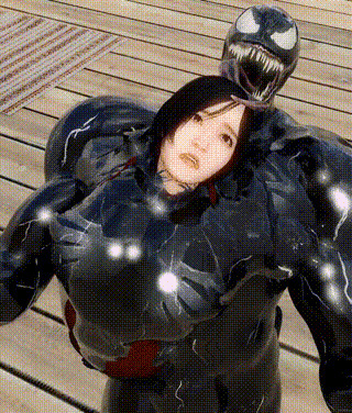 3d absorption ads3d alien animated animated_gif black_hair character_request closed_eyes corruption dead_source femsub marvel_comics open_mouth original parasite resisting short_hair spider-man_(series) symbiote venom_(marvel)