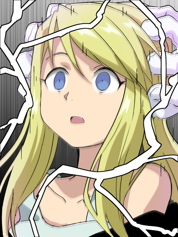 bare_shoulders blonde_hair blue_eyes empty_eyes femsub fullmetal_alchemist hitsugi_mc long_hair open_mouth winry_rockbell