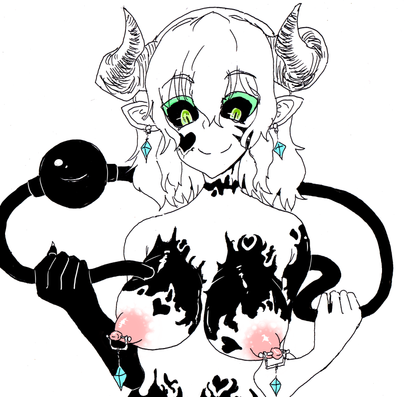 black_sclera breasts corruption demon demon_girl evil_smile female_only horns koishi_komeiji large_breasts nipple_piercing nipples piercing pluspulse slit_pupils succubus tail touhou transformation