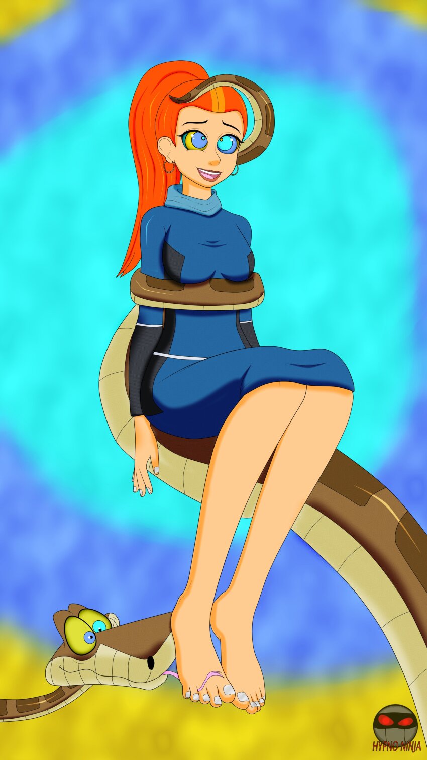 barefoot ben_10 disney feet femsub foot_licking future_gwen_tennyson gwen_tennyson happy_trance hypno_ninja kaa kaa_eyes licking long_hair orange_hair snake the_jungle_book
