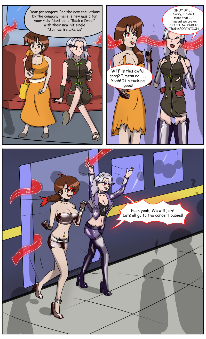 brown_hair corruption dialogue grey_hair hy2300 hypnotic_music kasumi_tendo large_breasts original polli_(romacotta) ranma_1/2 text