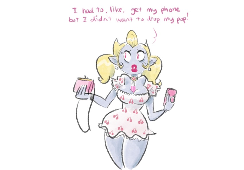 bimbofication blonde_hair brain_drain elf_ears humor large_breasts mr-dna original popsicle vampire