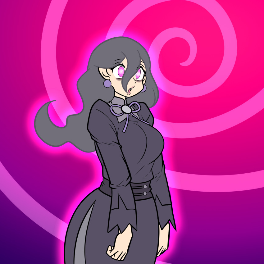 black_hair hex_maniac katsiika milf nintendo pink_eyes pokemon spiral_background tagme zombie_walk