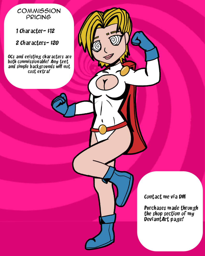 blonde_hair commission_sheet dc_comics femsub isankura power_girl short_hair super_hero superman_(series) tagme text