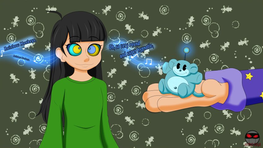 black_hair femsub happy_trance hypno_ninja hypnotic_music kids_next_door loli numbuh_3_(kuki_sanban) text