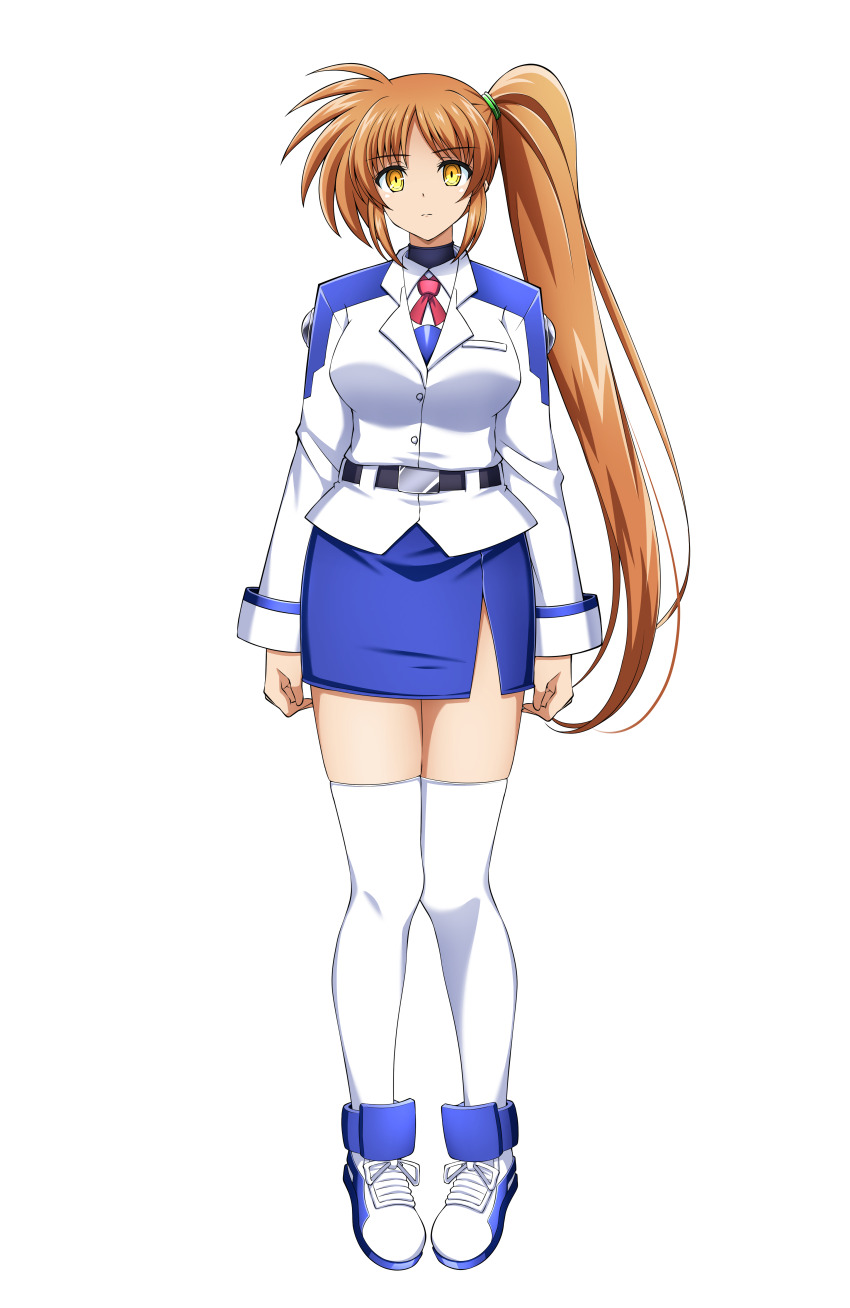 corruption long_hair magical_girl_lyrical_nanoha military_uniform nanoha_takamachi oshimaru026 symbol_in_eyes tagme yellow_eyes