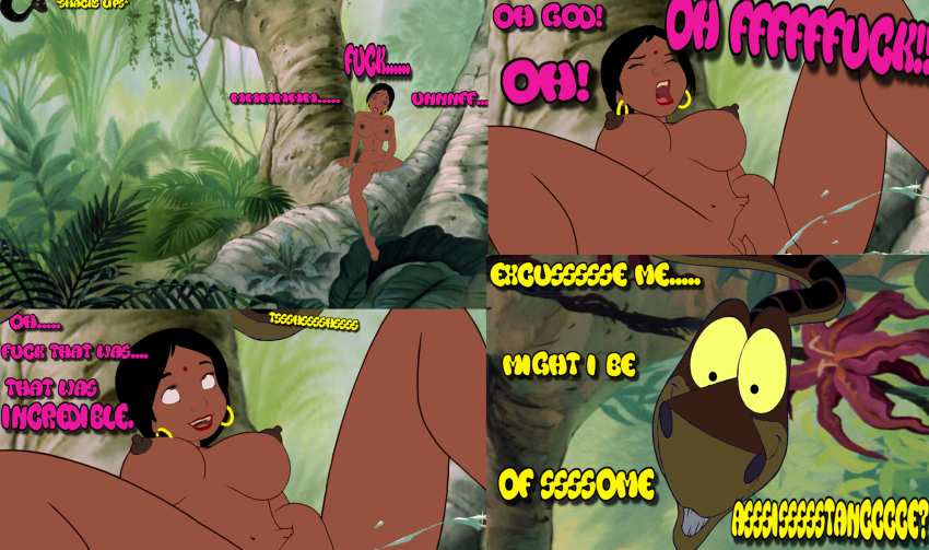 aged_up breasts comic fingering kaa large_breasts masturbation nude orgasm shanti squirting text the_jungle_book waqqed_(manipper)