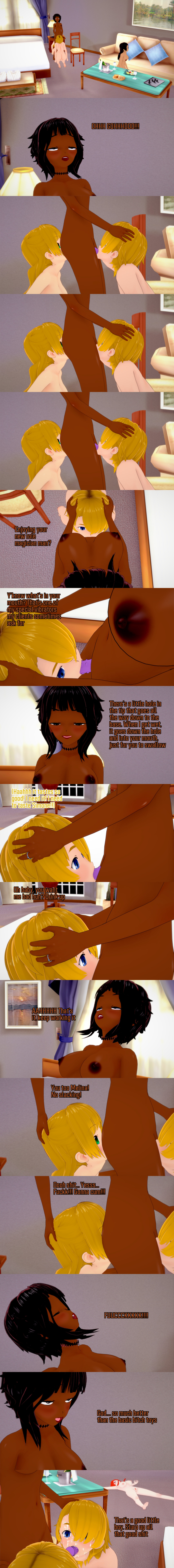 3d absurdres analingus black_eyes black_hair blonde_hair blue_eyes breasts brother_and_sister brown_eyes cum cum_on_face dark_skin dialogue dildo divya_(veritas) english_text eye_roll fellatio femdom femsub green_eyes hannah_(veritas) human_furniture kneeling long_hair malesub matthew_(veritas) melina_(veritas) multiple_girls multiple_subs nipples nude oral orgasm pubic_hair red_hair sex_toy short_hair simone_(veritas) text veritas zenin1