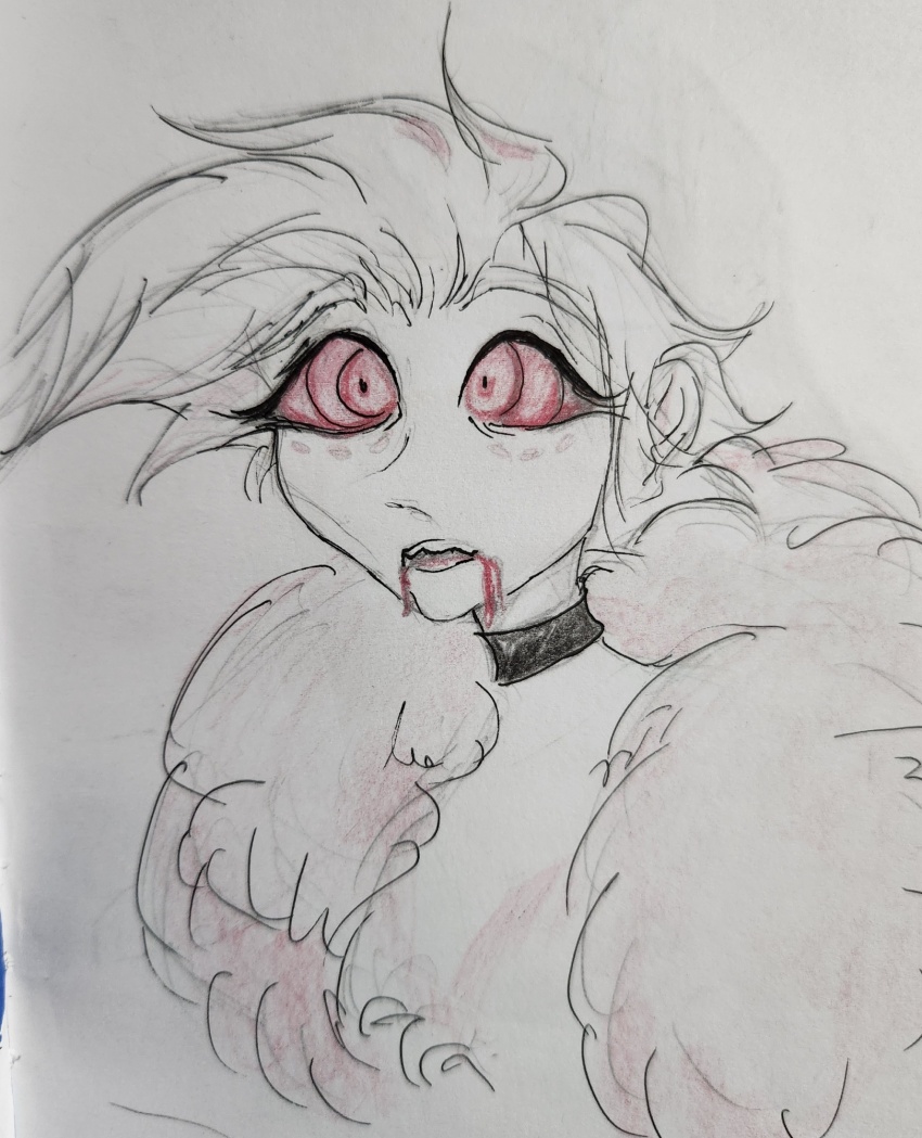 angel_dust_(hazbin_hotel) hazbin_hotel male_only malesub malkmooch open_mouth personification sketch solo tagme