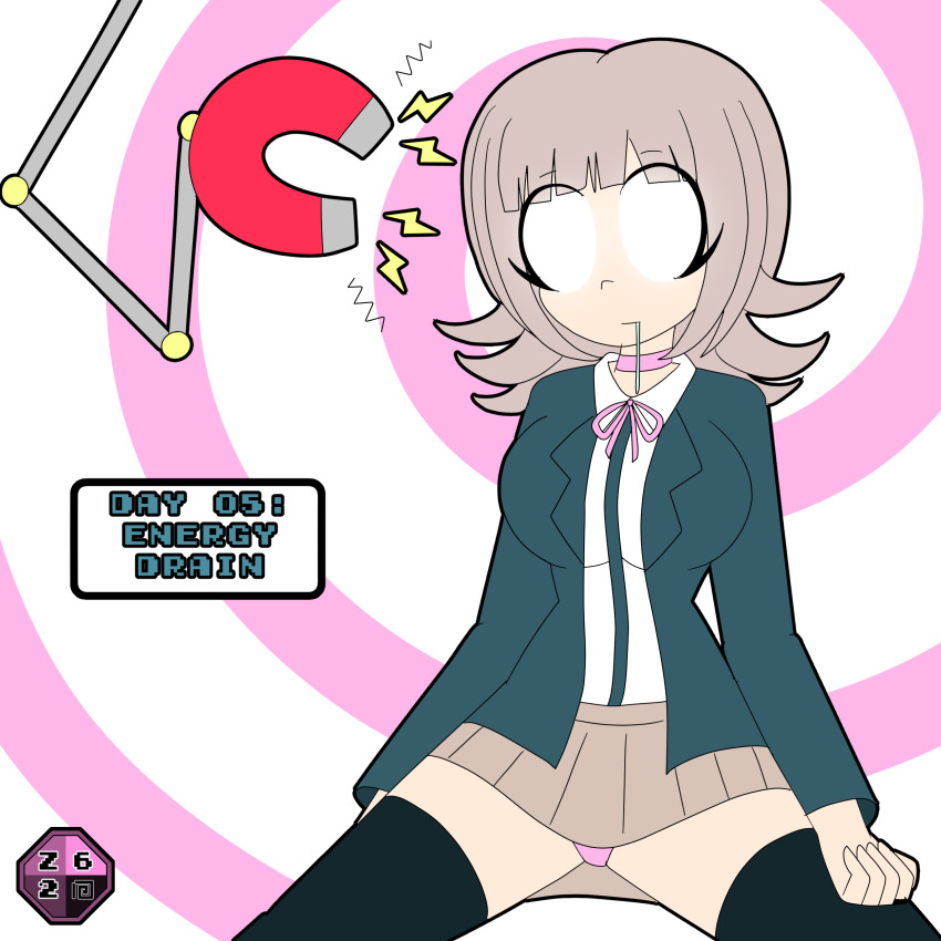 chiaki_nanami clothed collar dangan_ronpa drool expressionless femsub hypnovember magnet panties tagme tech_control text whitewash_eyes zombi62