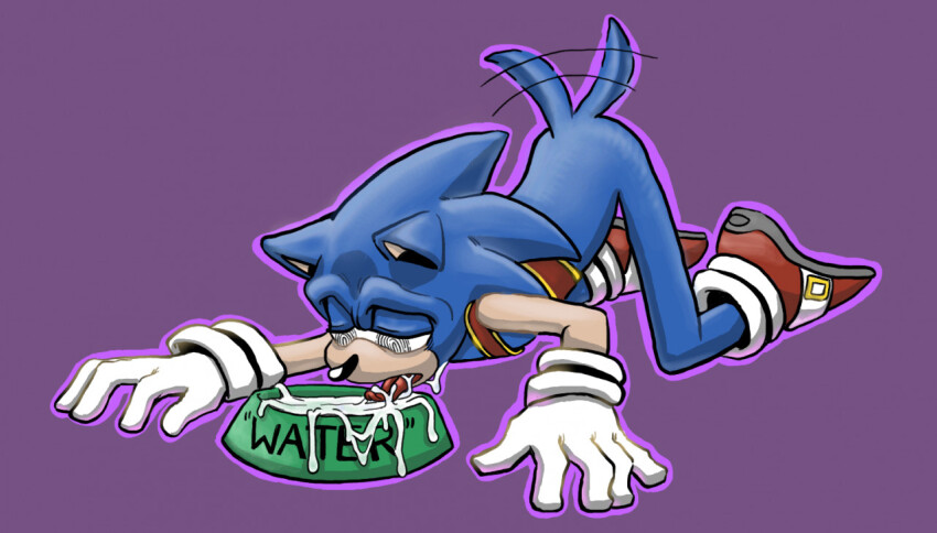 cum cum_on_face dog_pose furry male_only malesub pet_play sonic_the_hedgehog sonic_the_hedgehog_(series) spiral_eyes squirrelseatbirds symbol_in_eyes tail text