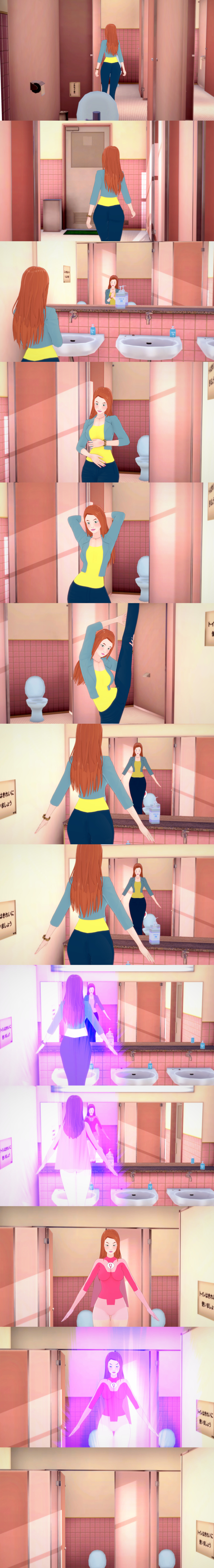 absurdres atom_eve closed_eyes clothed e-chan femsub floating green_eyes invincible long_hair orange_hair possession