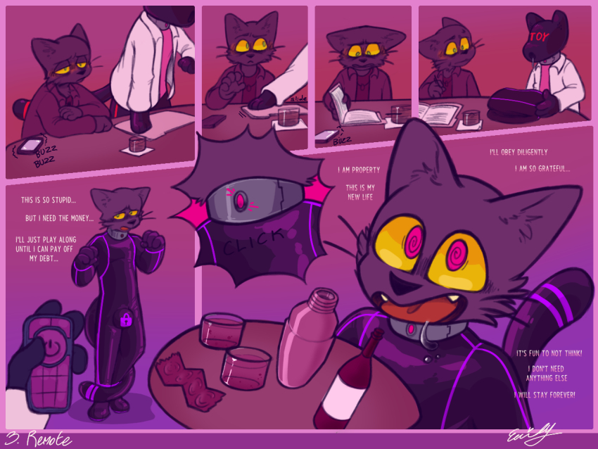 bodysuit cat_boy collar drone drool furry happy_trance hypnovember latex malesub mxsac null_bulge spiral_eyes tech_control