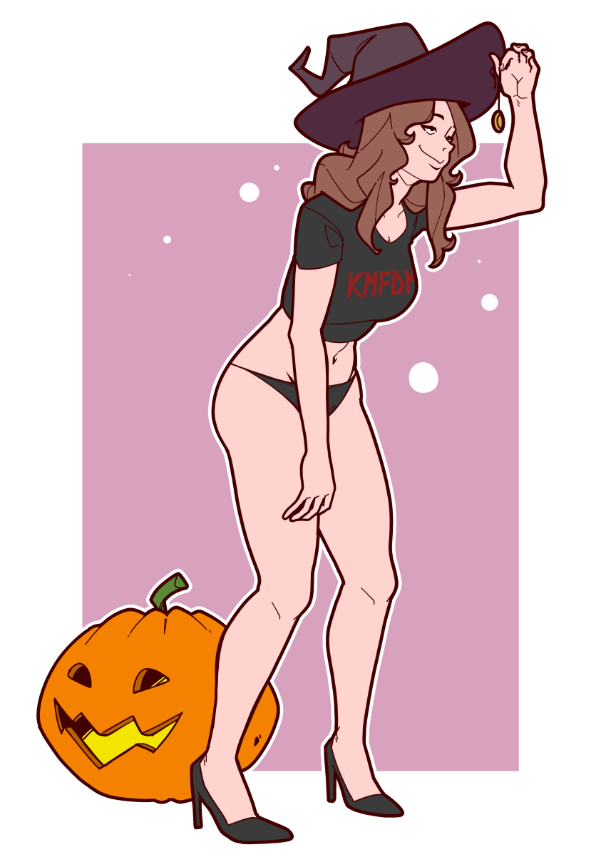 brown_hair cara_(bewitchingcara) efalabrino female_only femsub happy_trance original pocket_watch self_hypnosis thong witch_hat