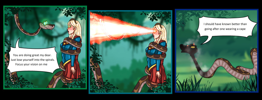 absurdres coils dc_comics english_text humor kaa kaa_eyes mspainter speech_bubble super_hero supergirl the_jungle_book