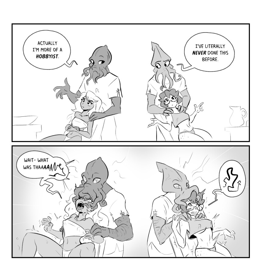 comic consensual dialogue english_text femsub forced_orgasm maledom mind_flayer multiple_boys multiple_girls multiple_subs speech_bubble spicymancer text