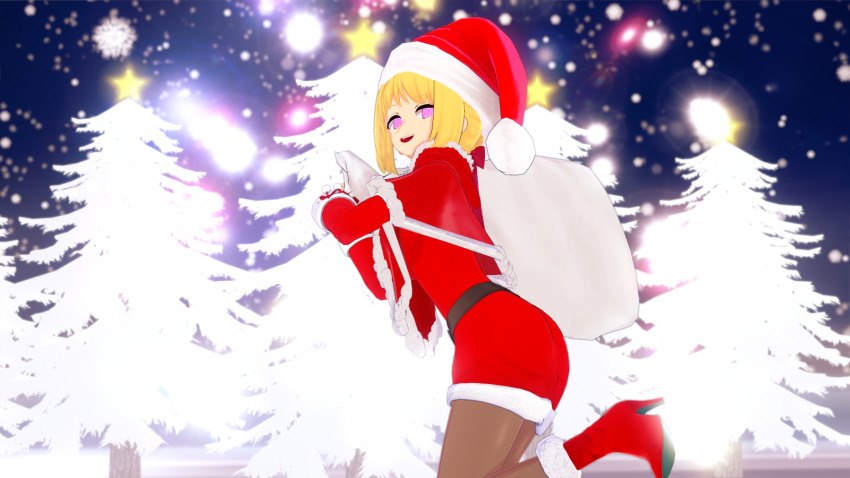 blonde_hair christmas fate/extra fate_(series) happy_trance high_heels koikatsu! nero_claudius_caesar_augustus_germanicus_(fate) spiral_eyes surrisaki