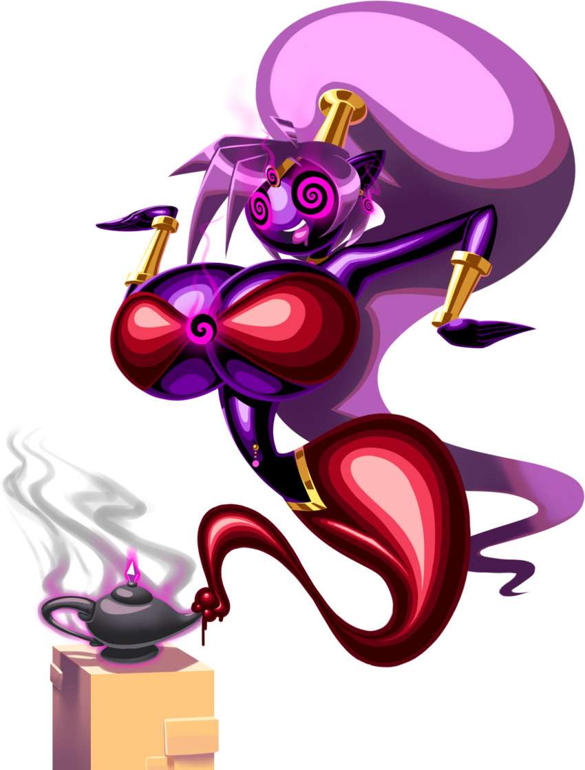 cleavage corruption crystal cuffs curvy dancer dancing earrings femsub genie gold goo_girl happy_trance harem_outfit huge_breasts latex magic original ponytail shantae shantae_(series) shiny_skin sillyseacreatur slime spiral spiral_eyes spiralwash_eyes transparent_background