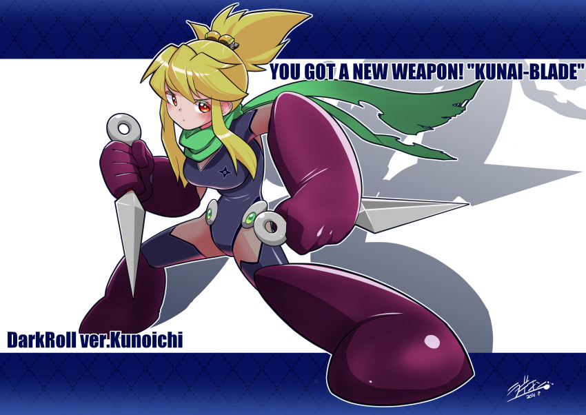 corruption leotard megaman_(series) ninja red_eyes roll weapon